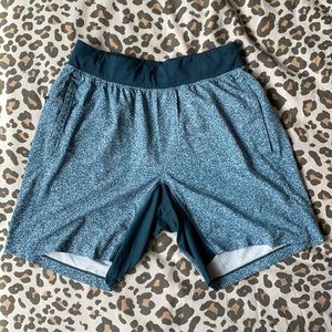 Teal and White Speck Lululemon Shorts Size M